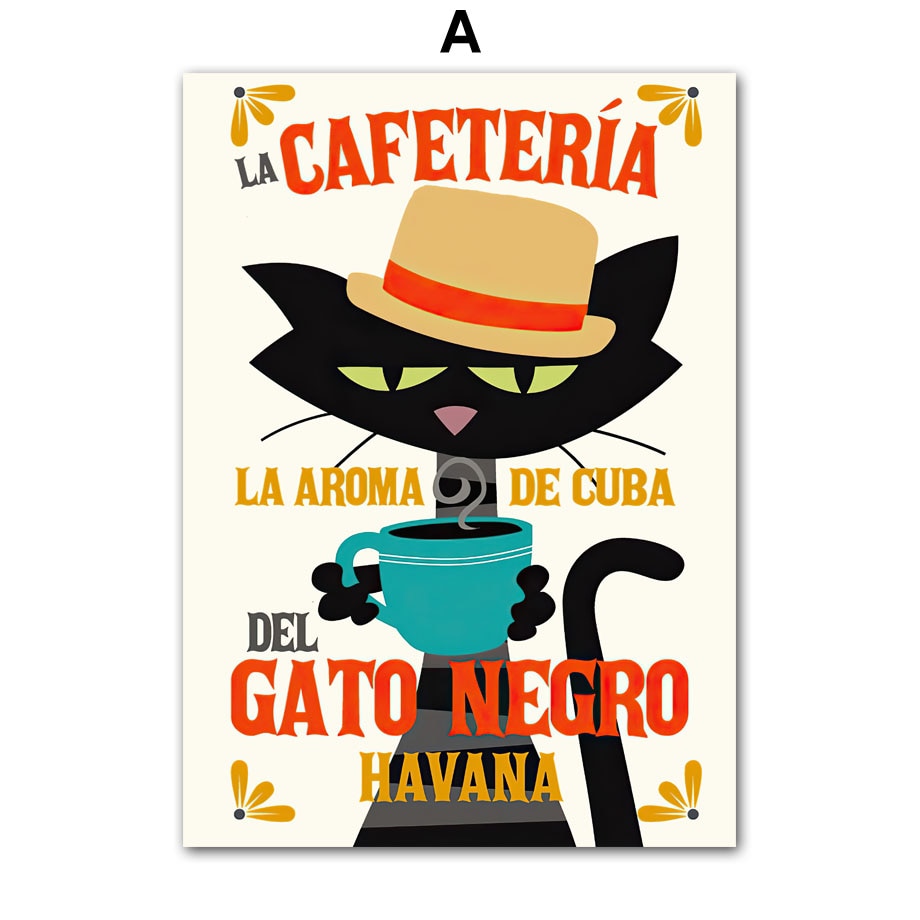 Art Posters Atomic Cat - 13X18 cm No Framed / Cafeteria -