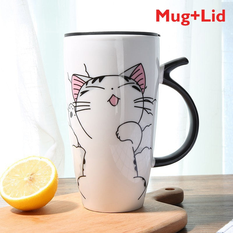 Artistic Cat Mug - Laugh / 600ML