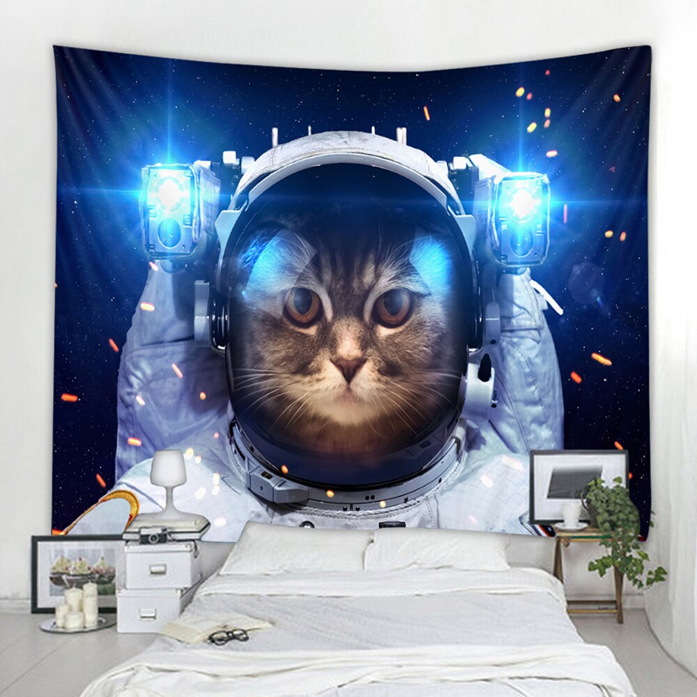 Astronaut Cat Tapestry - 90x75cm - Cat Tapestry