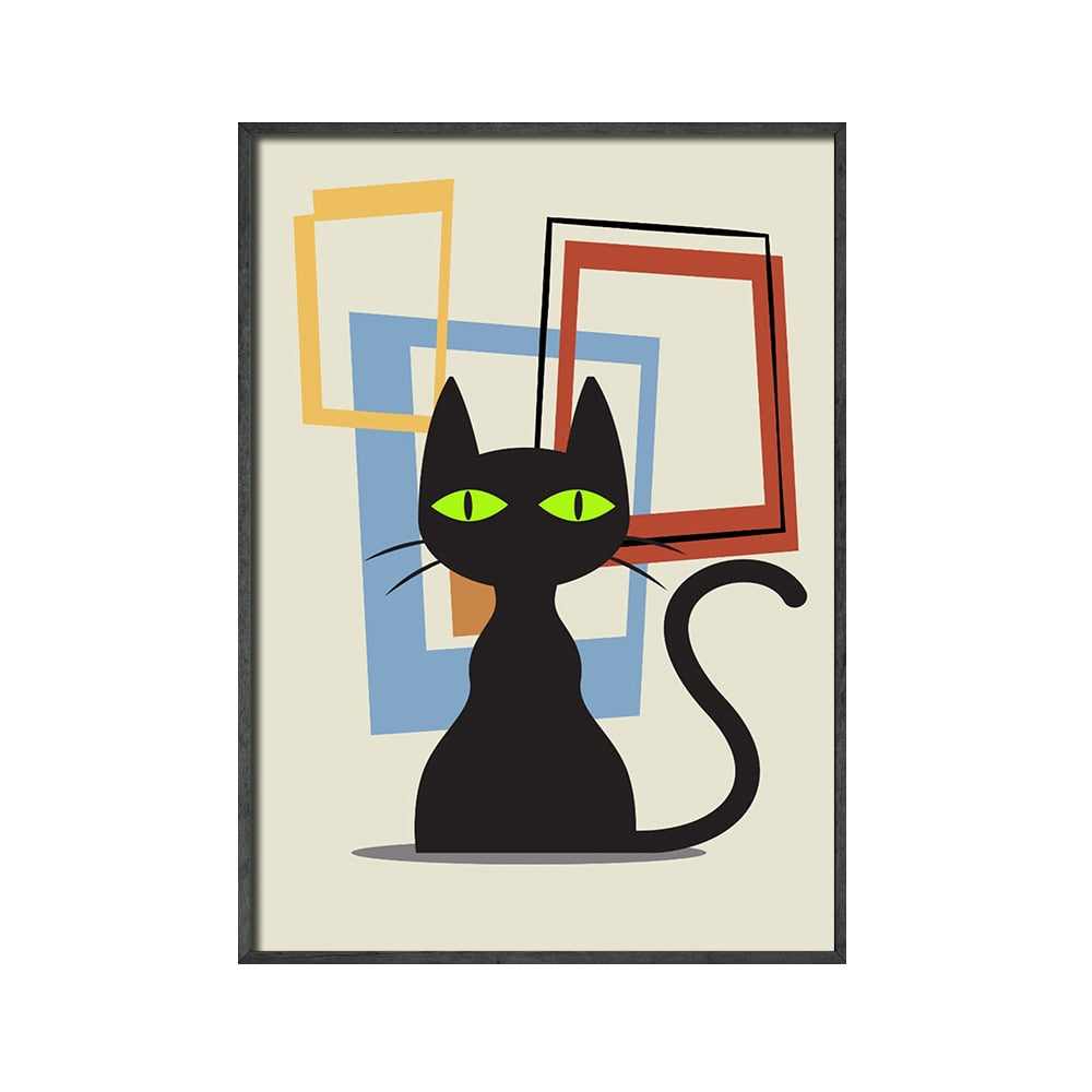 Atomic Cat Wall Art - 13x18CM No Frame / Square