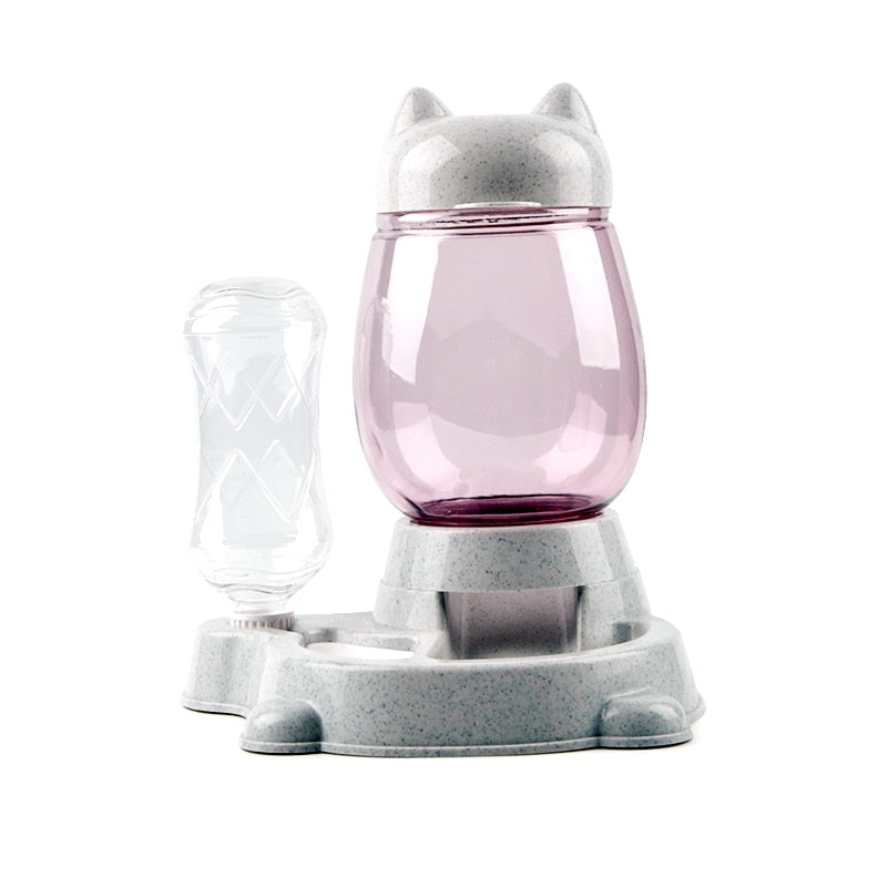 Automatic Cat Food and Water Dispenser - Gray - automatic