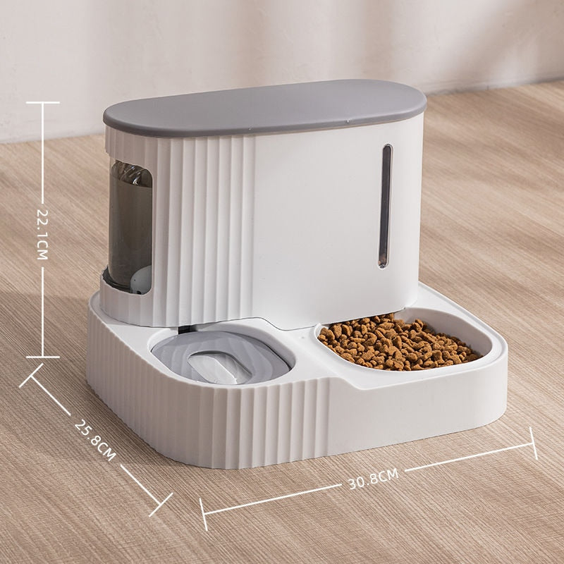 Automatic Food and Water Dispenser for Cats - Gray -