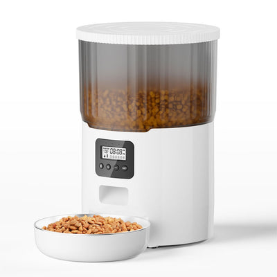 Automatic Food Dispenser for Cats - White - automatic cat