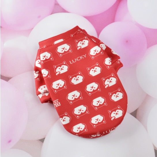 Autumn Clothes for Cats - Red Fortune Dog / XS - Clothes for