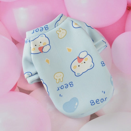 Autumn Clothes for Cats - Sky Blue Cute Bear / XS - Clothes