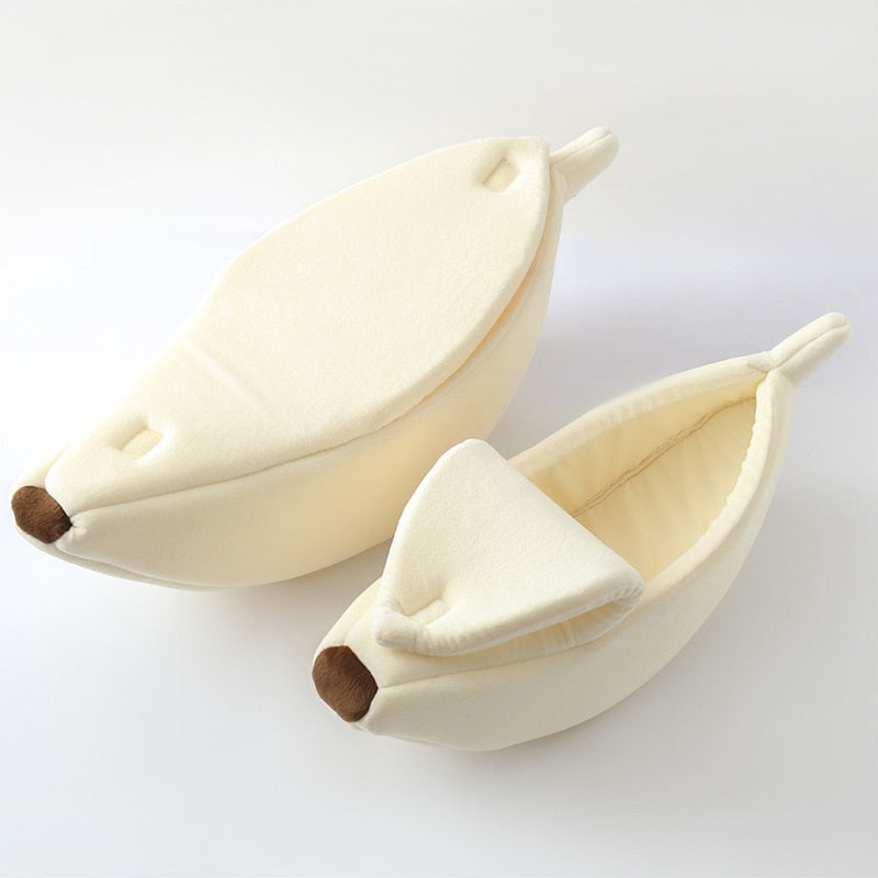 Banana Cat Bed - White / S