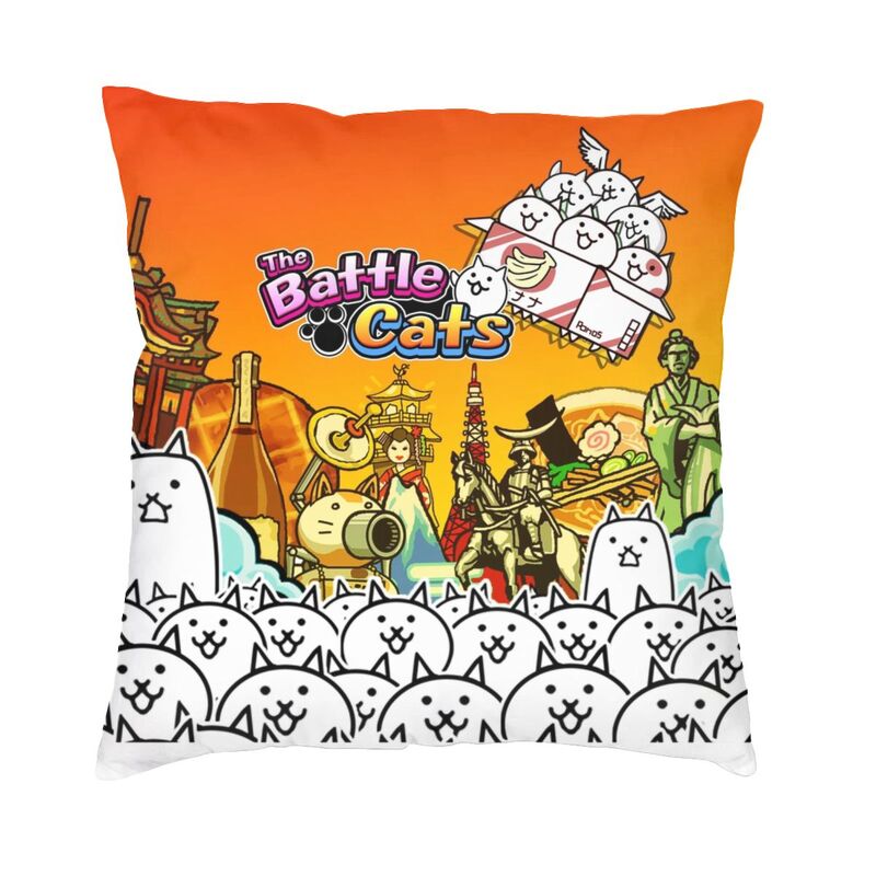 Battle Cats Pillow - 40x40cm 16x16in / Orange