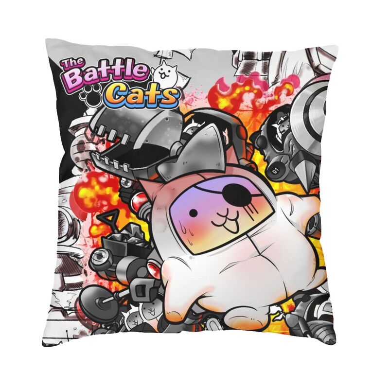 Battle Cats Pillow - 40x40cm 16x16in / White Dark