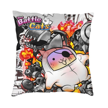 Battle Cats Pillow - 40x40cm 16x16in / White Dark