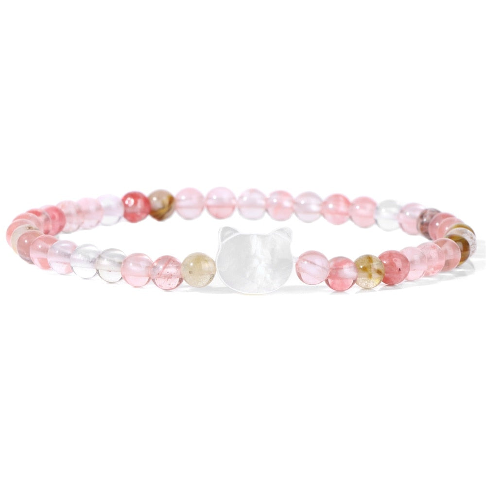 Beaded Cat Bracelet - Watermelon / 17cm - Cat bracelet