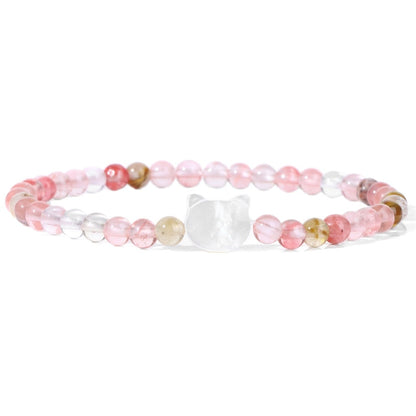 Beaded Cat Bracelet - Watermelon / 17cm - Cat bracelet