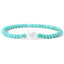 Beaded Cat Bracelet - Green Howlite / 17cm - Cat bracelet
