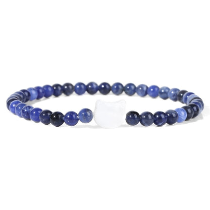 Beaded Cat Bracelet - Sodalite / 17cm - Cat bracelet