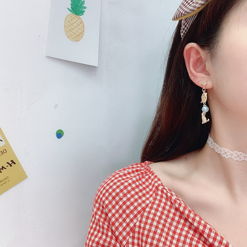 Beaded Cat Earrings - Cat earrings
