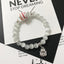 Beaded Japanese Cat Bracelet - White - Cat bracelet