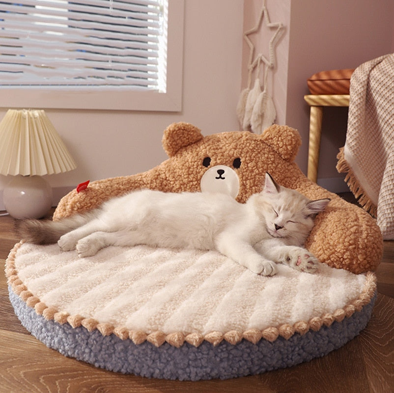 Bear Cat Bed - Coffee / 52x52x22cm