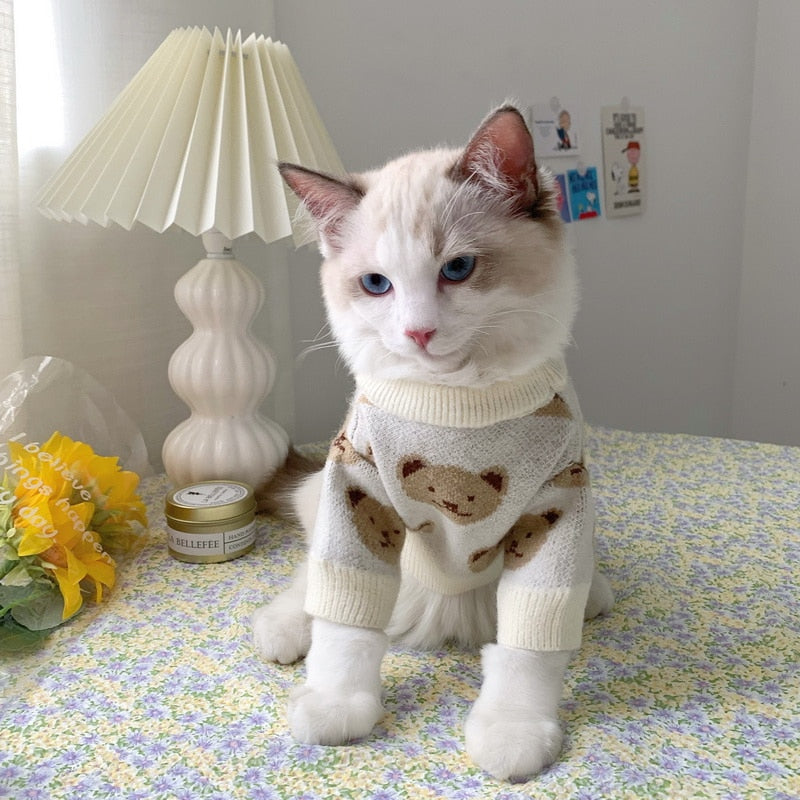 Bear Turtleneck Clothes for Cats - Clothes for cats