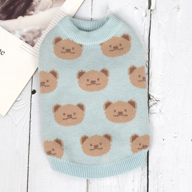 Bear Turtleneck Clothes for Cats - Blue / XS - Clothes for