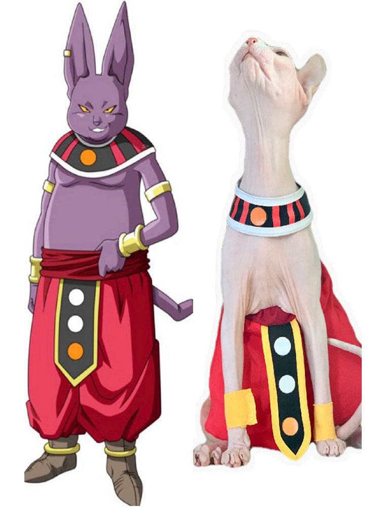 Beerus Costume for Cat - Red / 3-5 months cat