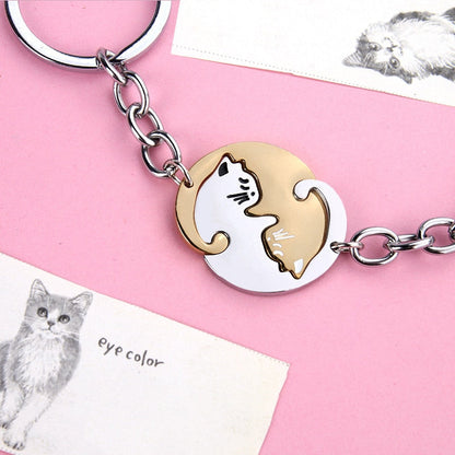 Bff Cat Keychain - Gold - Cat Keychains