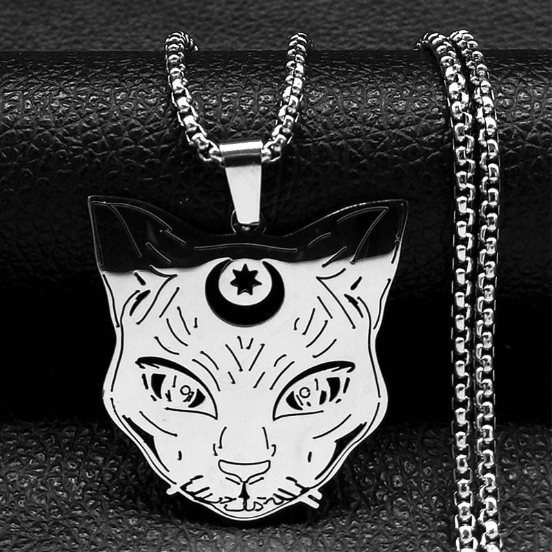 Big Cat Necklace - Silver - Cat necklace