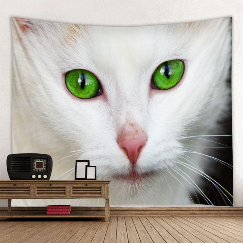 Big Cat Tapestries - White / 90x60cm - Cat Tapestry