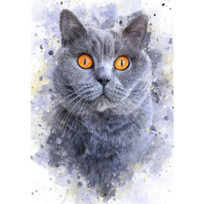 Big Cats Diamond Painting - Grey / Square 20x25cm