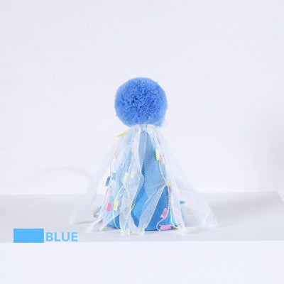Birthday Hats for Cats - Blue Tassels - Hat for Cats
