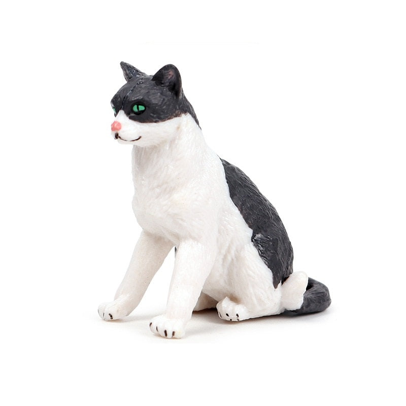 Black and White Cat Figurine