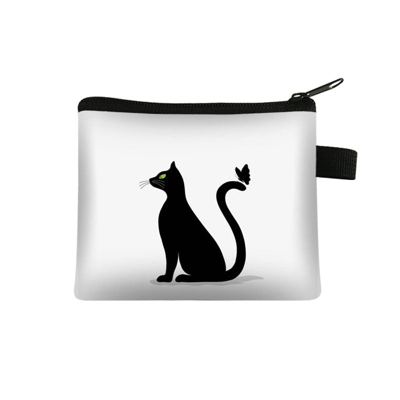 Black and White Cat Purse - Tail - Cat purse