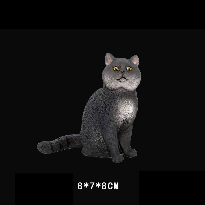 Black and White Cat Statue - Black