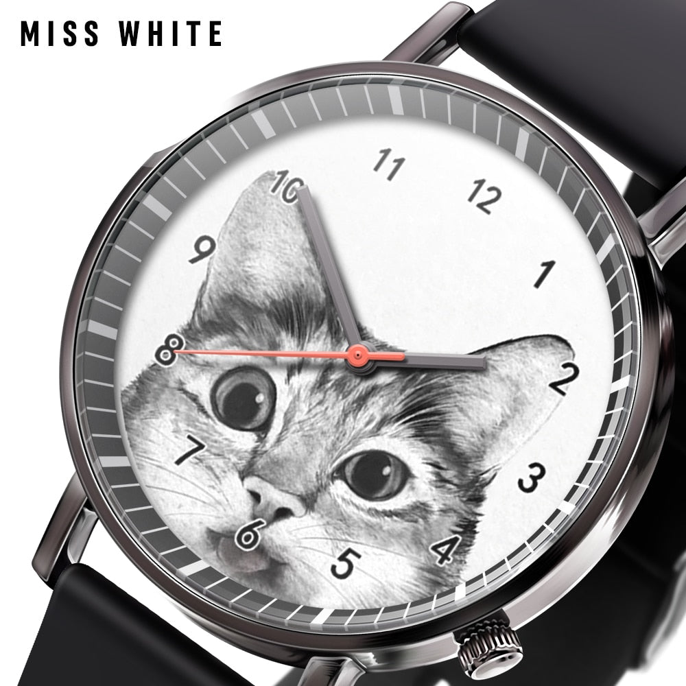 Black and White Cat Watch - Cat Watch