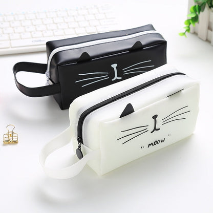 Black and White Cosmetic Purse - Cat purse