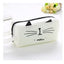 Black and White Cosmetic Purse - White - Cat purse