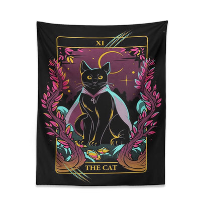Black Art Cat Tapestry - Cat Tapestry
