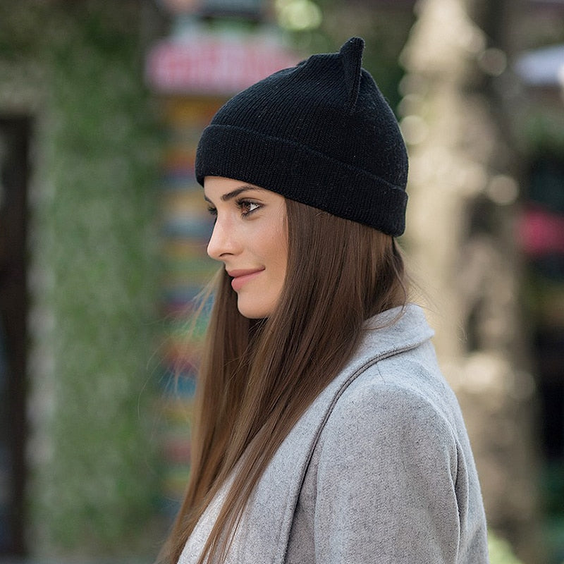 Black Cat Beanie - Cat beanie