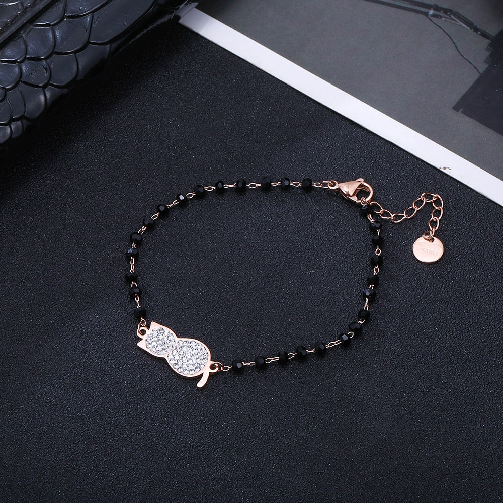 Black Cat Bracelet - Cat bracelet