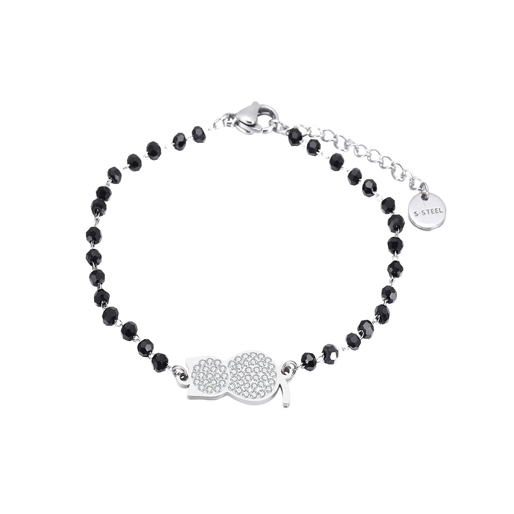 Black Cat Bracelet - Silver - Cat bracelet