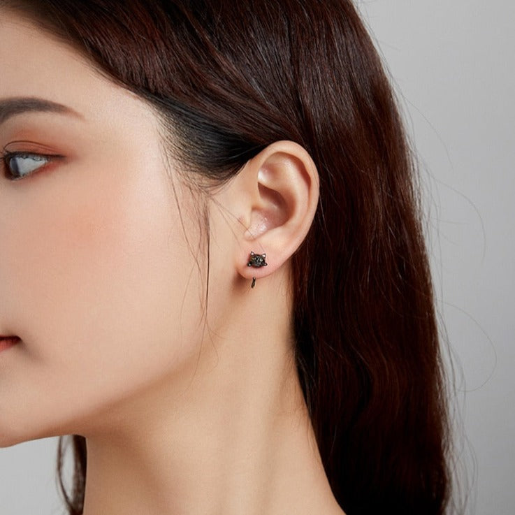 Black Cat Earrings - Cat earrings