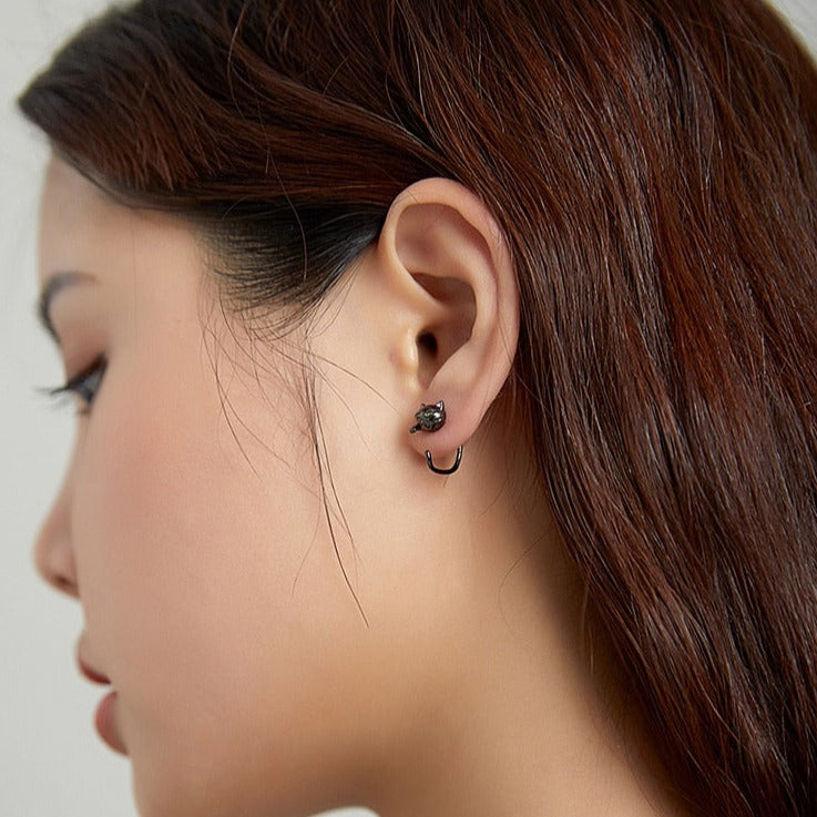 Black Cat Earrings - Cat earrings