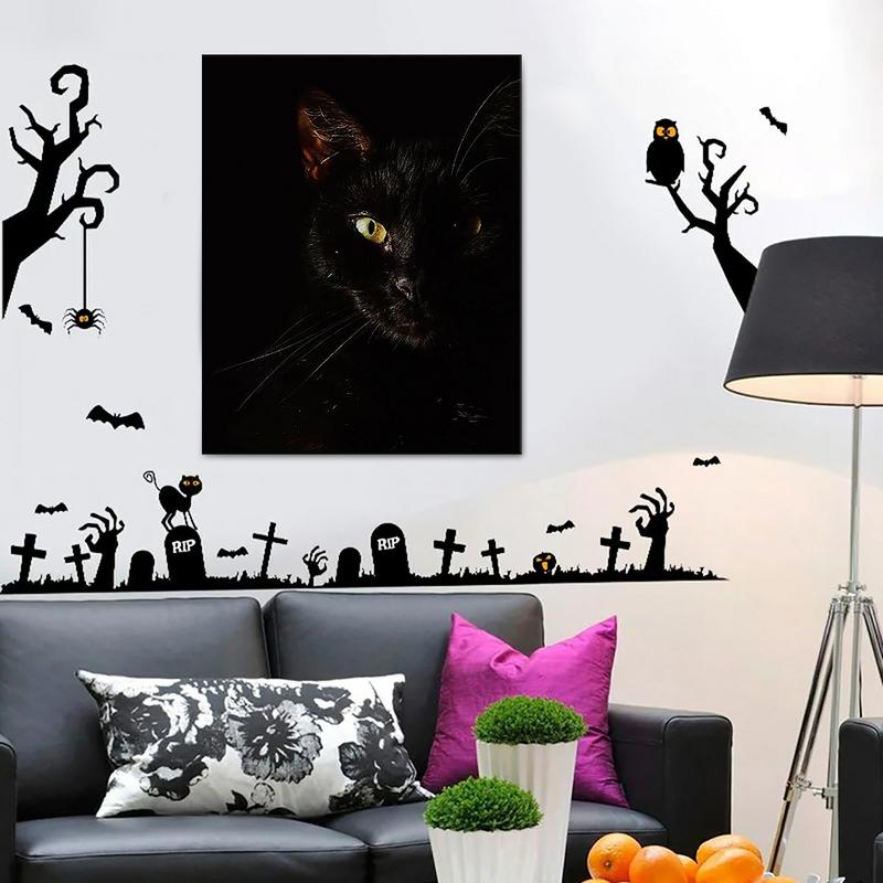 Black Cat Graphic Wall Art
