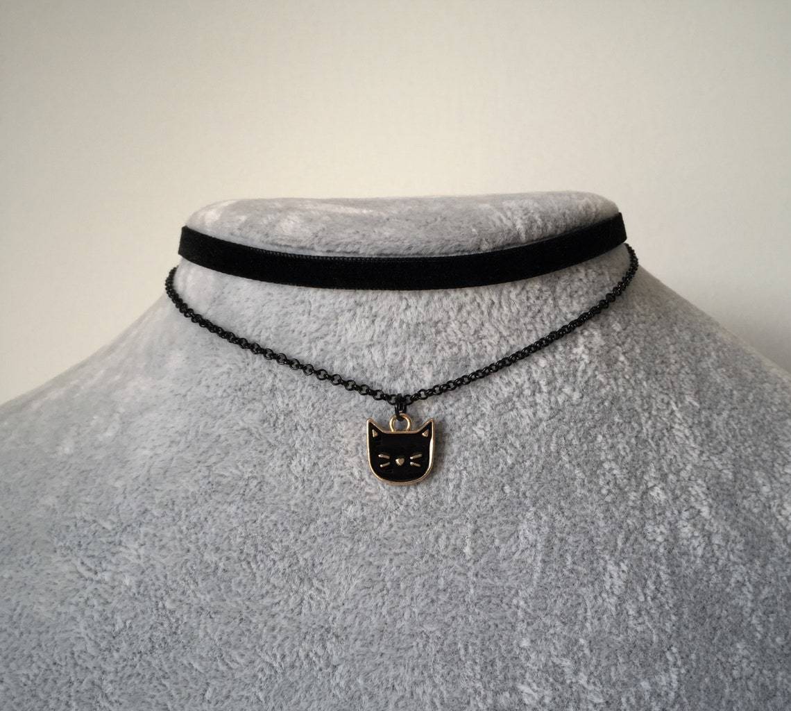 Black Cat Necklace Charm - Cat necklace