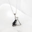 Black Cat Necklace Onyx Sterling Silver - Cat necklace