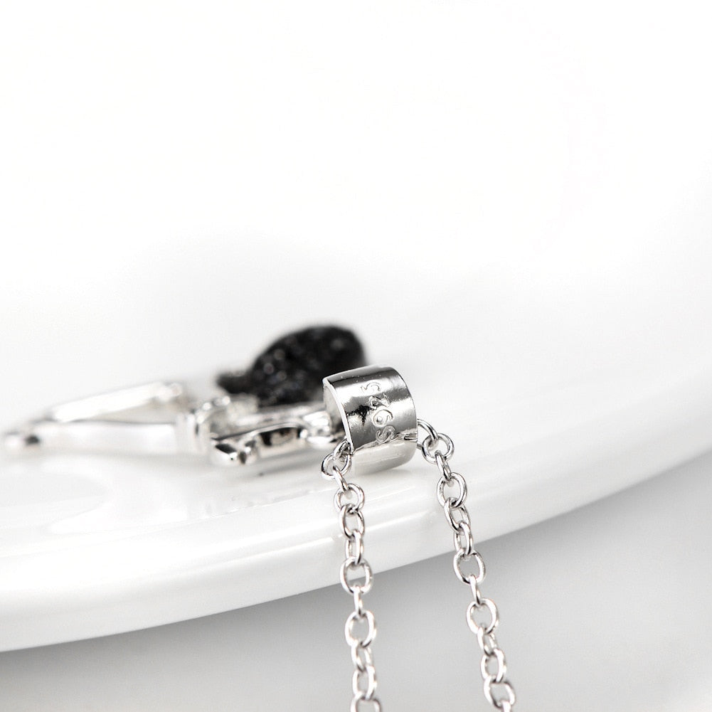 Black Cat Necklace Onyx Sterling Silver - Cat necklace