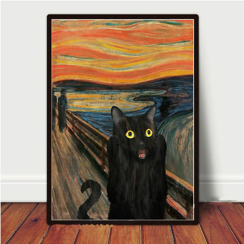 I made this mixed media cat painting with the blackest black paint - black  4.0. void kitty : r/somethingimade