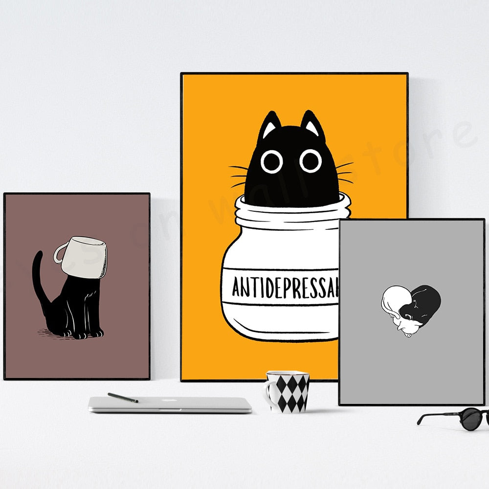 Black Cat Posters - Cat poster