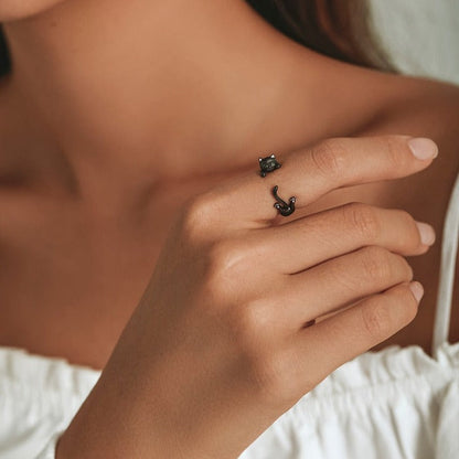 Black Cat Ring - cat rings