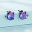 Black Eye Silver Cat Earrings - Cat earrings