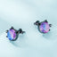 Black Eye Silver Cat Earrings - Cat earrings
