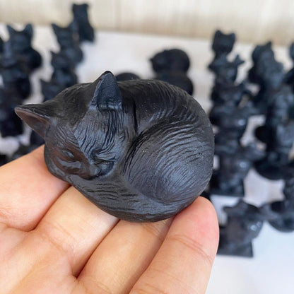 Black Small Cat Garden Statue